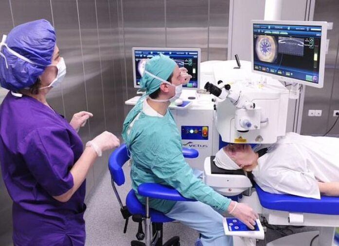 Pentru lacrimile retiniene se efectuează coagularea cu laser